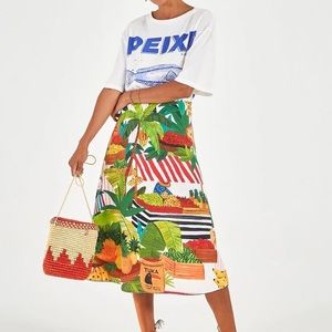 Farm Rio Tropical Fair Midi Skirt